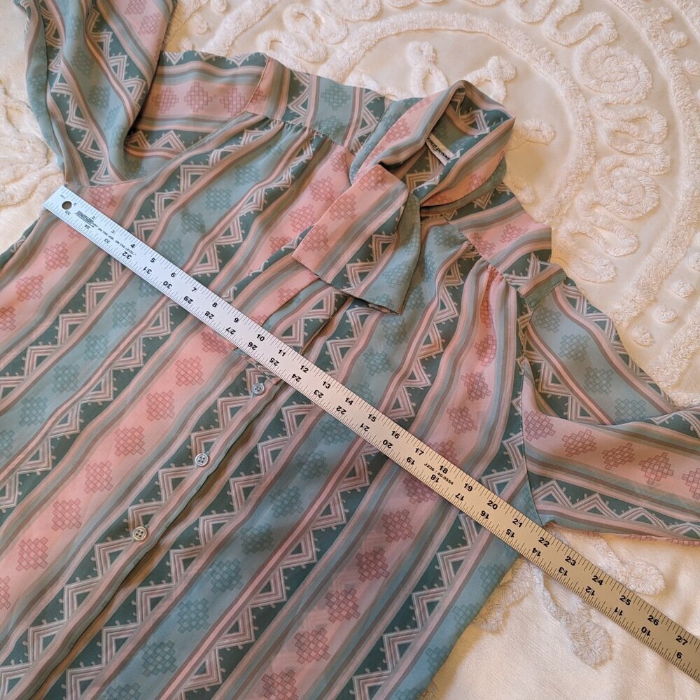 VINTAGE Alfred Dunner 80s 90s southwest stripe pattern blouse 16 EUC - Picture 5 of 9